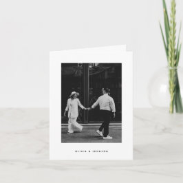 Invitación Boda Minimalista con Foto Plegada