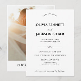 Invitación Boda Minimalista con Tipografía Moderna y Elegante