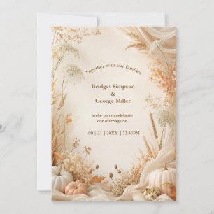 Invitación Boda minimalista cottagecore de prado suave de oto