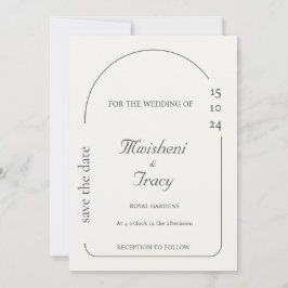 Invitación Boda Minimalista crema moderna