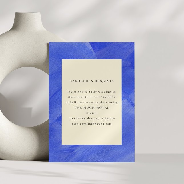 Invitación Boda Minimalista de acuamarina azul acuarela (Subido por el creador)