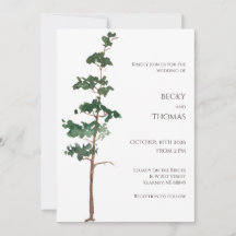 Boda minimalista de acuarela con abeto