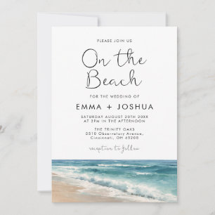 Invitación Boda Minimalista de Acuarela en la Playa de Verano