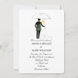 Invitación Boda Minimalista de acuarela moderna de pareja