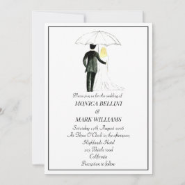 Invitación Boda Minimalista de acuarela moderna de pareja