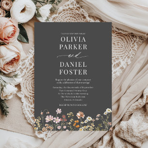 Invitación Boda Minimalista de Boho Wildflower moderno