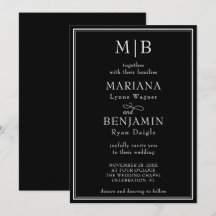 Boda Minimalista de Borde Negro Moderno