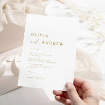 Boda Minimalista de caligrafía de oro moderna