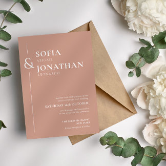 Invitación Boda Minimalista de Canyon Rosa