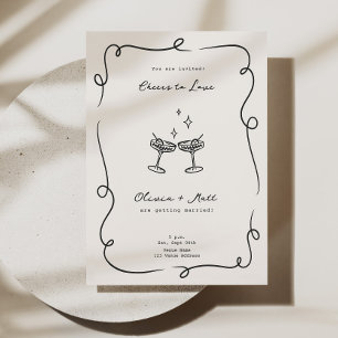 Invitación Boda Minimalista de cóctel caprichoso