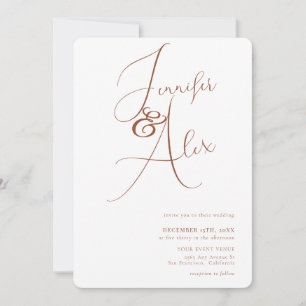 Invitación Boda Minimalista de Collage de Fotos con Letra Sen