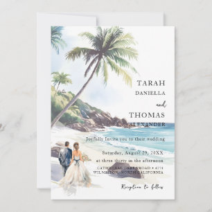 Invitación Boda minimalista de destino de playa de verano
