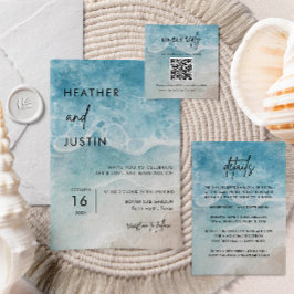 Invitación Boda minimalista de destino de playa de verano