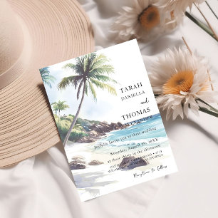 Invitación Boda minimalista de destino de playa de verano