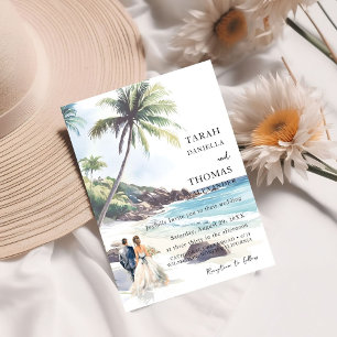 Invitación Boda minimalista de destino de playa de verano