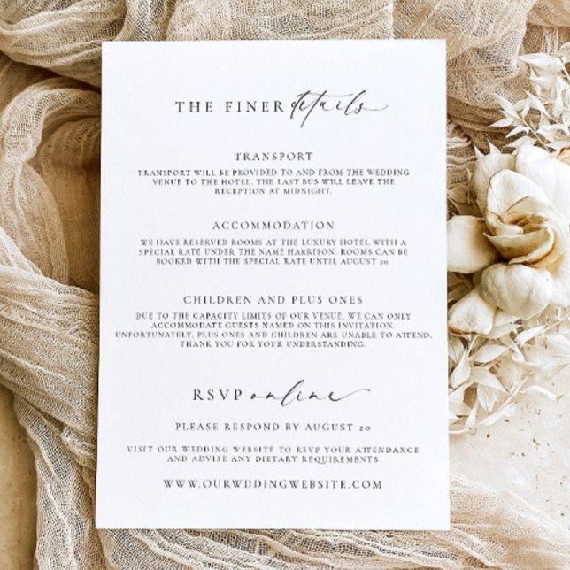 Invitación Boda Minimalista de Ellesmere (Ellesmere All In One Wedding Invitation )