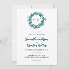 Invitación Boda minimalista de eucalipto verde
