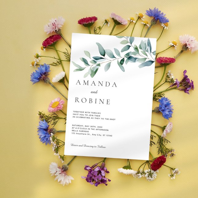 Invitación Boda minimalista de Eucalyptus (Subido por el creador)