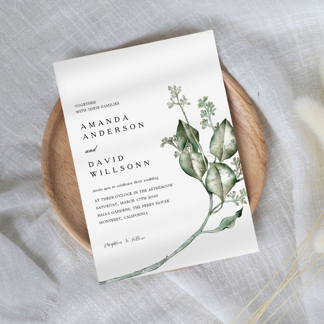 Invitación Boda minimalista de Eucalyptus Greenery (Subido por el creador)