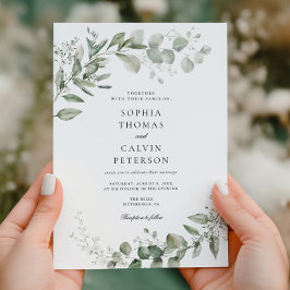 Invitación Boda Minimalista de Eucalyptus Greenery