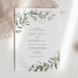 Invitación Boda Minimalista de Eucalyptus Greenery