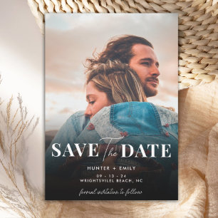 Invitación Boda Minimalista de Foto Digital Save the Date