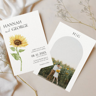 Invitación Boda minimalista de girasol foto arca
