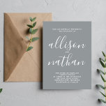 Invitación Boda Minimalista de guion de piedra de la simplici<br><div class="desc">¡Esta sencilla y preciosa invitación a la boda es perfecta para los minimalistas de todos nosotros! Por favor,  contáctame si quieres ayudar a personalizar la parte de texto de esta invitación a la boda.</div>