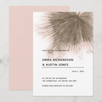 Boda minimalista de hojas de palma rosadas tropica