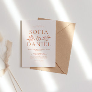 Invitación Boda minimalista de invierno floral