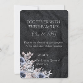 Invitación Boda Minimalista de invierno negro