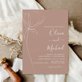 Invitación Boda Minimalista de la línea floral botánica Art I