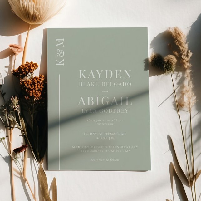 Invitación Boda Minimalista de la línea verde salada (Subido por el creador)