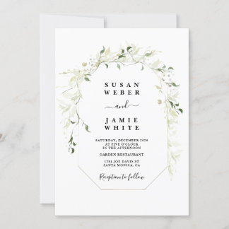 Invitación Boda minimalista de la vegetación
