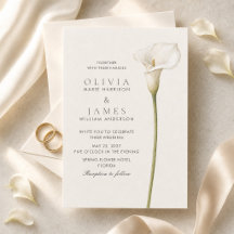 Boda Minimalista de Lirio de Calla Blanco Moderno