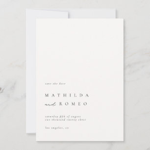 Invitación Boda minimalista de Marfil - Salven la fecha