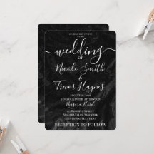 Boda Minimalista de Mármol Gris Negro Personalizad