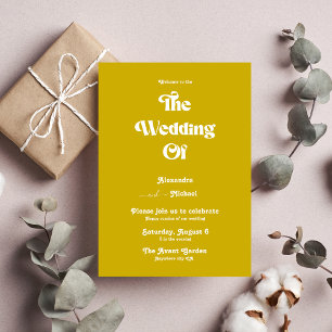 Invitación Boda minimalista de mostaza amarilla brillante mod