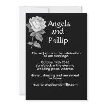Boda Minimalista de Negro y Blanco con Rosas