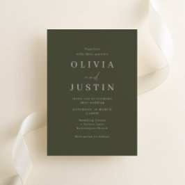 Invitación Boda Minimalista de oliva moderna