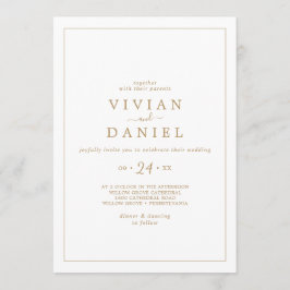 Invitación Boda minimalista de oro