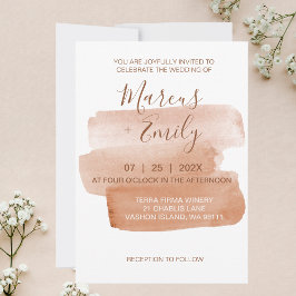 Invitación Boda Minimalista de pincel de color acuático moder