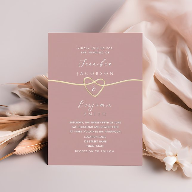 Invitación Boda minimalista de rosa polvorienta (Subido por el creador)