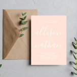 Invitación Boda Minimalista de Rubor de verdadera sencillez<br><div class="desc">¡Esta sencilla y preciosa invitación a la boda es perfecta para los minimalistas de todos nosotros! Por favor,  contáctame si quieres ayudar a personalizar la parte de texto de esta invitación a la boda.</div>