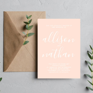 Invitación Boda Minimalista de Rubor de verdadera sencillez