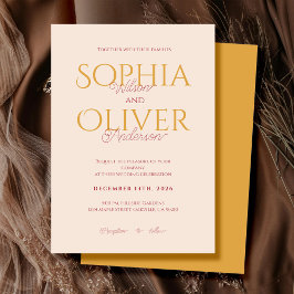 Invitación boda minimalista de Rubor y oro