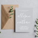 Invitación Boda Minimalista de script de esterilización de la<br><div class="desc">¡Esta sencilla y preciosa invitación a la boda es perfecta para los minimalistas de todos nosotros! Por favor,  contáctame si quieres ayudar a personalizar la parte de texto de esta invitación a la boda.</div>