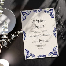 Boda Minimalista de Talavera Mexicana con Flores N