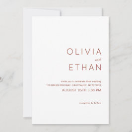 Invitación Boda minimalista de Terracotta