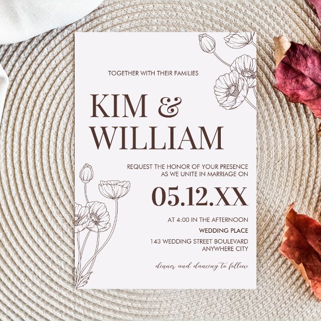 Invitación Boda minimalista de Terracotta Boho (Minimalist Boho Terracotta Wedding Invitation)